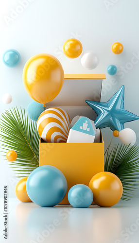 Create stunning celebration mockups with vibrant concepts and preview ideas photo