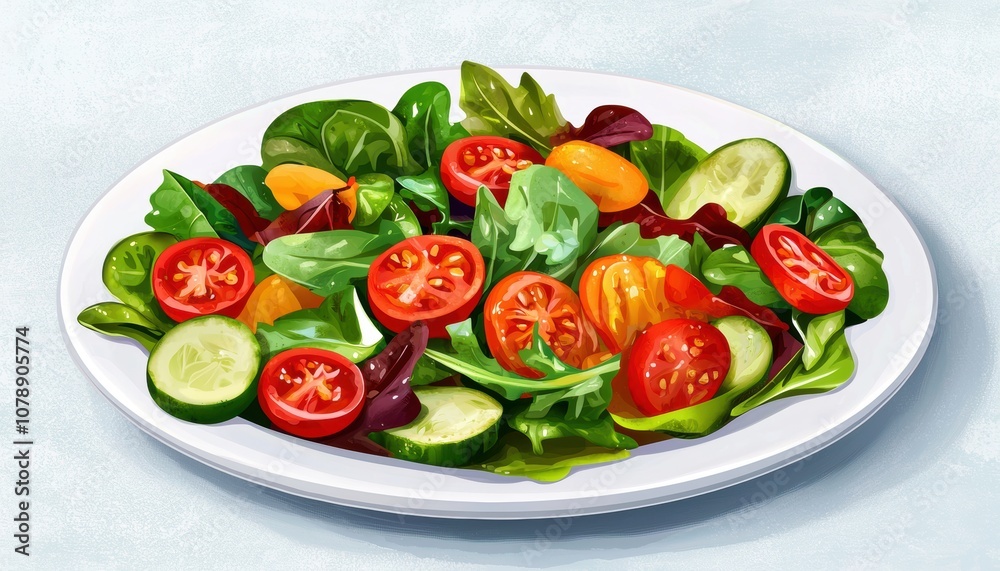 Illustrate a social media post promoting healthy eating, featuring a beautifully styled bowl of mixed greens and vibrant vegetables, with a light vinaigrette drizzle Illustrate a social media post promoting healthy eating, featuring a beautifully styled bowl of mixed greens and vibrant vegetables, with a light vinaigrette drizzle