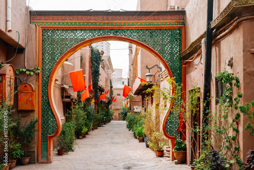 Canvas Print Scenic views of the streets in the ancient city of Kashgar, Xinjiang, China in a
