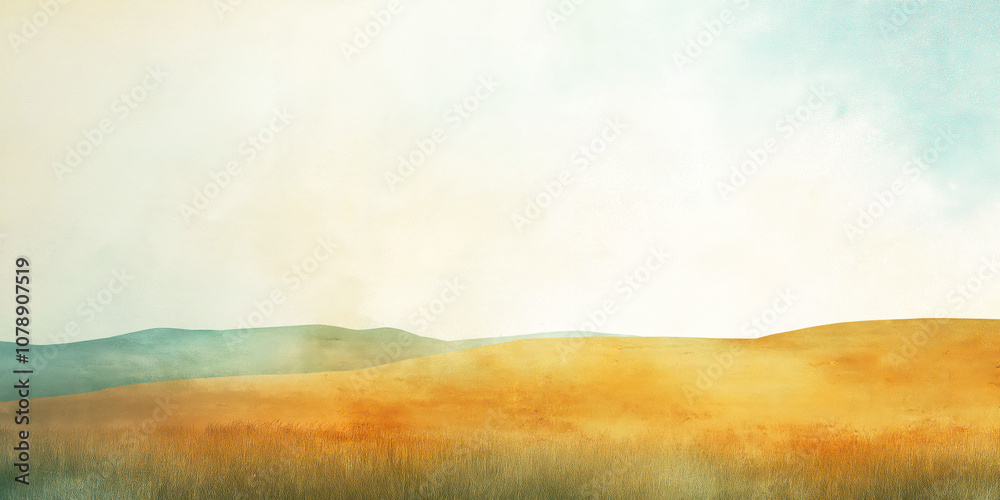Obraz premium Tranquil abstract landscape with soft pastel colors and gentle hills