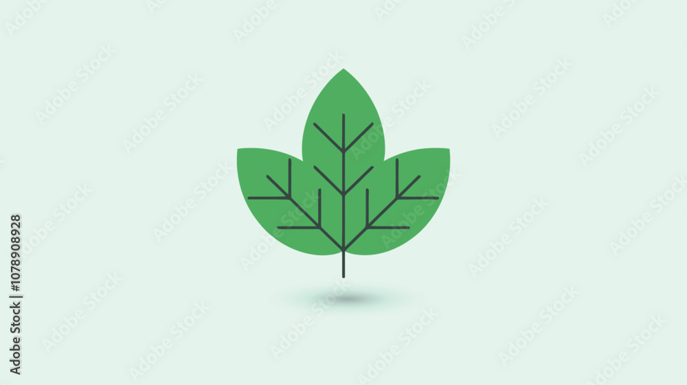 Illustration of a Green Leaf Isolated on Light Background Illustration of a Green Leaf Isolated on Light Background
