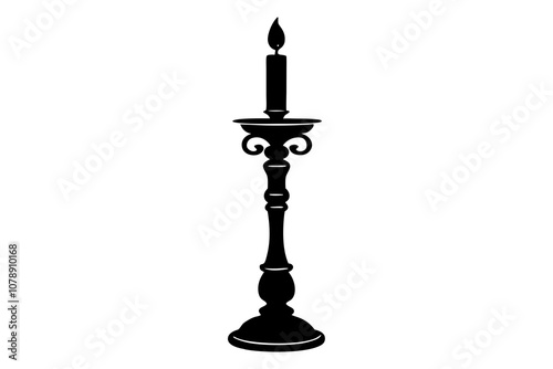 Beautiful candlestick isolated over white background vector art illustration