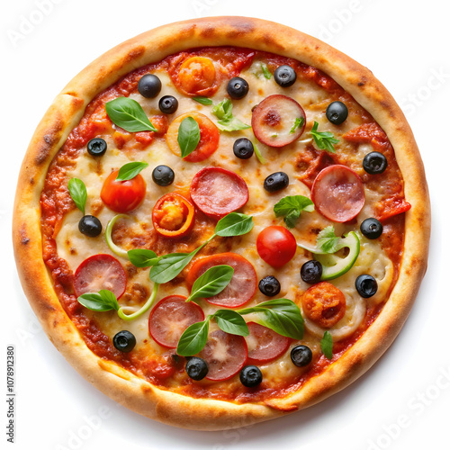 pizza in white background