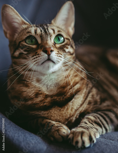 Golden spotted bengal cat