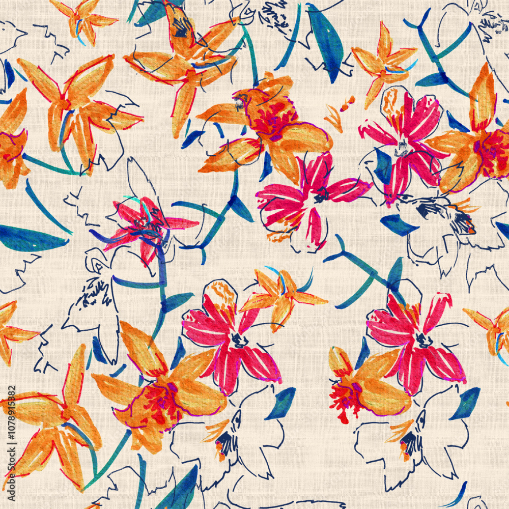 Flores Aquarela Ilustração