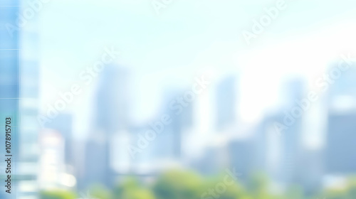 Abstract Blurred Background of Cityscape with Buildings and Sky