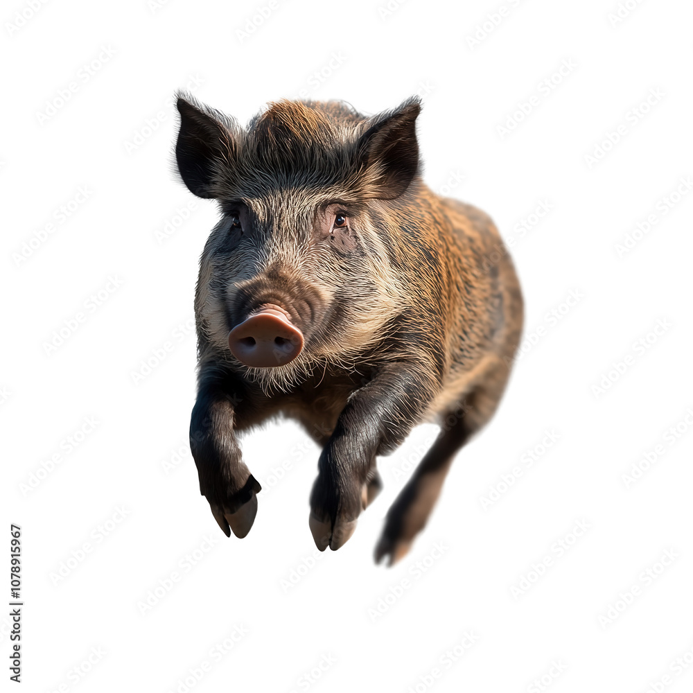 Wild boar isolated on white
