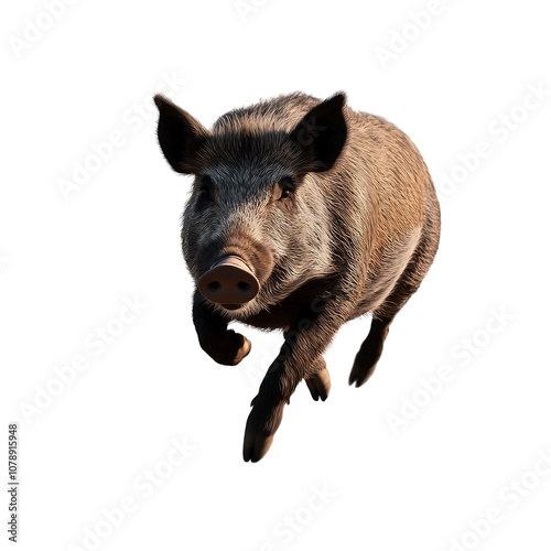 Wild boar isolated on white