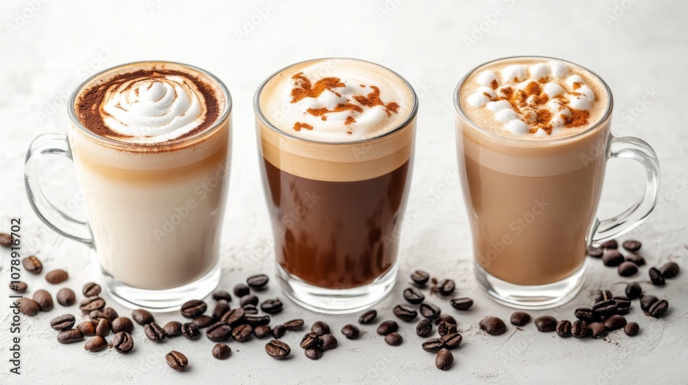 Coffee Latte, Cappuccino, and Espresso: A Trio of Deliciousness