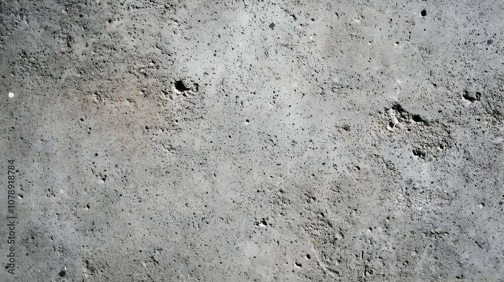 Close-up Texture of a Rough Grey Concrete Surface with Small Holes, a Grunge Background for Design Projects