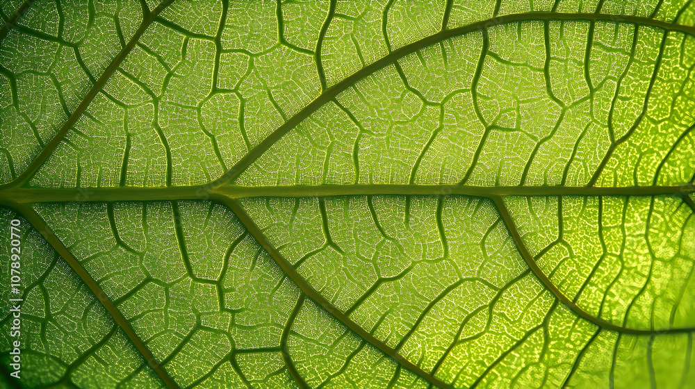 Close-up Photograph of a Green Leaf's Veins and Texture, Showing a Complex Network of Lines and Tiny Structures, a Detailed View of Nature's Design Close-up Photograph of a Green Leaf's Veins and Texture, Showing a Complex Network of Lines and Tiny Structures, a Detailed View of Nature's Design