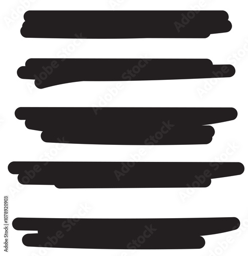 hand drawn highlighter marker brush lines