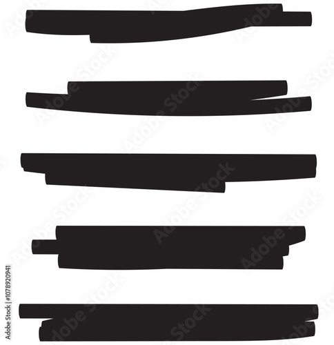 hand drawn highlighter marker brush lines