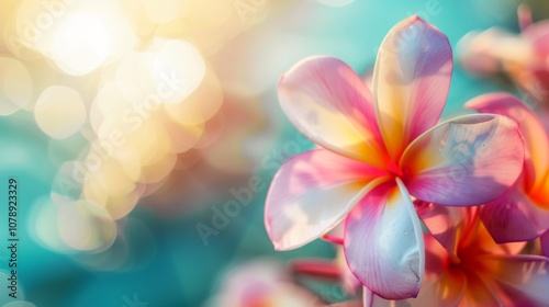 Pink Tropical Flower Close Up: Delicate Petals and Soft Colors