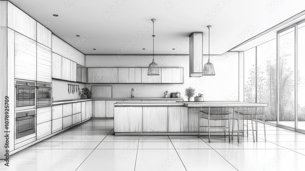 A kitchen with white cabinets and a white countertop A kitchen with white cabinets and a white countertop