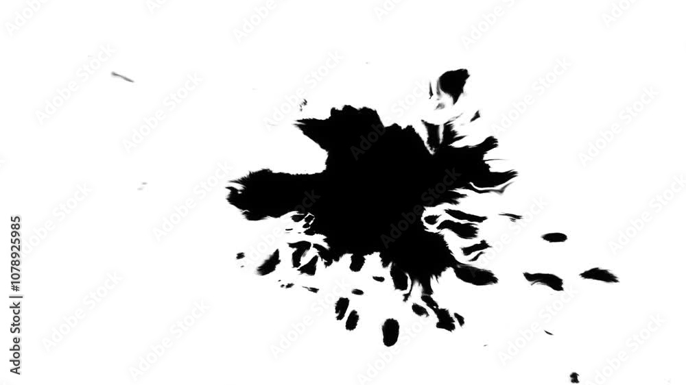 splash of black ink liquid flow