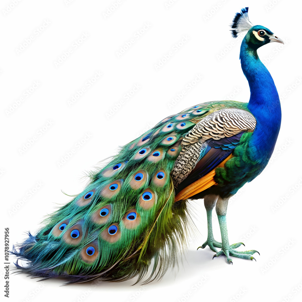 Obraz premium peacock in white background