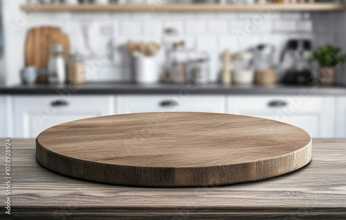 Mesa de Madera en una Cocina Moderna y Acogedora