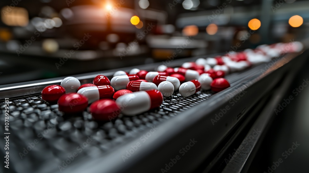 An automated pharmaceutical production line that creates capsules and tablets. An automated pharmaceutical production line that creates capsules and tablets.