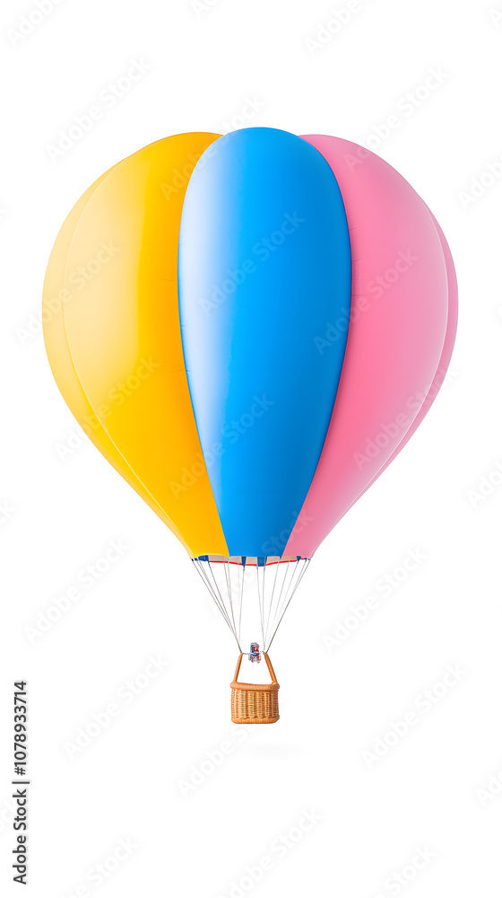 Naklejka premium 3d cartoon Air balloon isolated on white