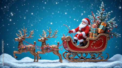 santa claus and reindeer