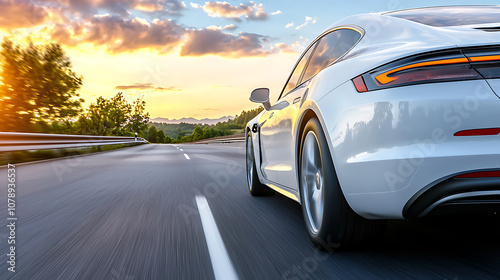 Wallpaper Mural Experience the freedom of united states independence day with futuristic self-driving cars on the highway Torontodigital.ca