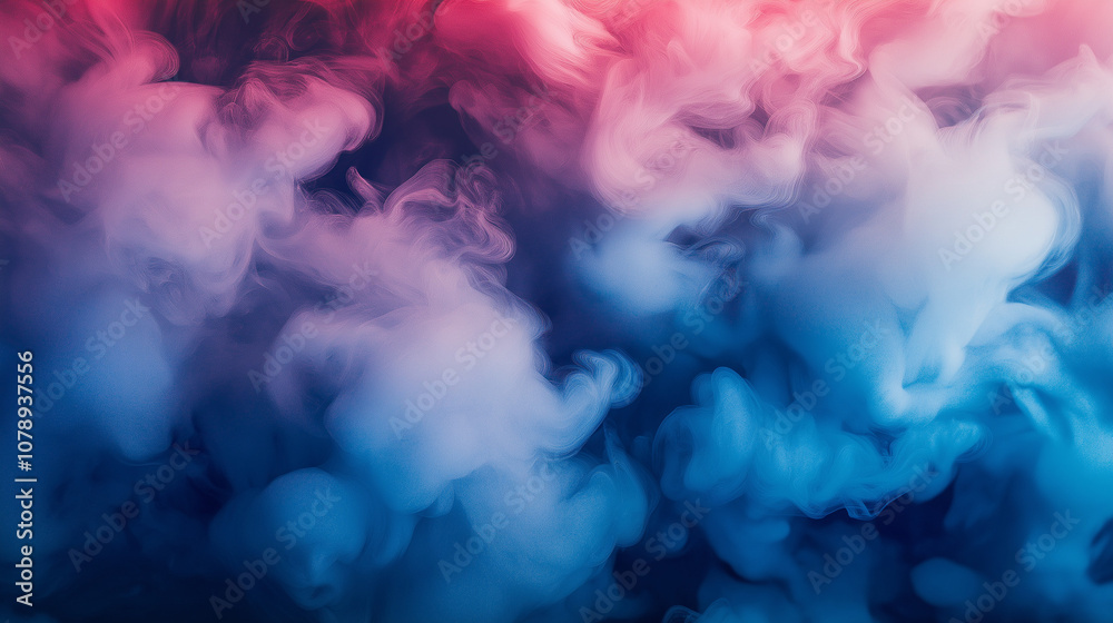 Obraz premium Colorful smoke swirls dance in the air, creating an abstract display of red and blue hues, perfect for creative backgrounds