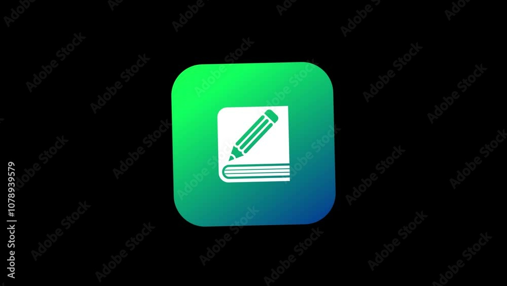 4k animation icon book and pencil education symbol 4k animation icon book and pencil education symbol