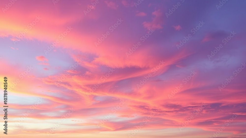 Obraz premium Colorful abstract sky at sunset with vibrant hues of orange, pink, and purple blending together in a stunning display of natural beauty, beauty, blending, vibrant