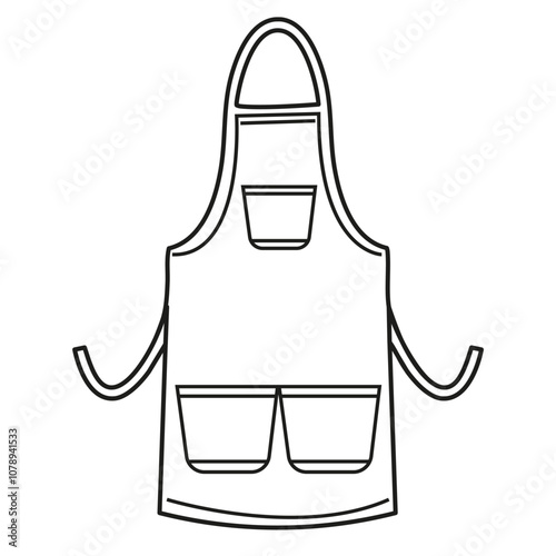 Work apron outline isolated on a white background