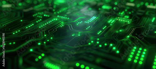 green cyber digital computer network electronic frame background 20