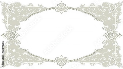 Elegantly designed vector invitation frame with intricate floral motifs, wedding, event, ornate