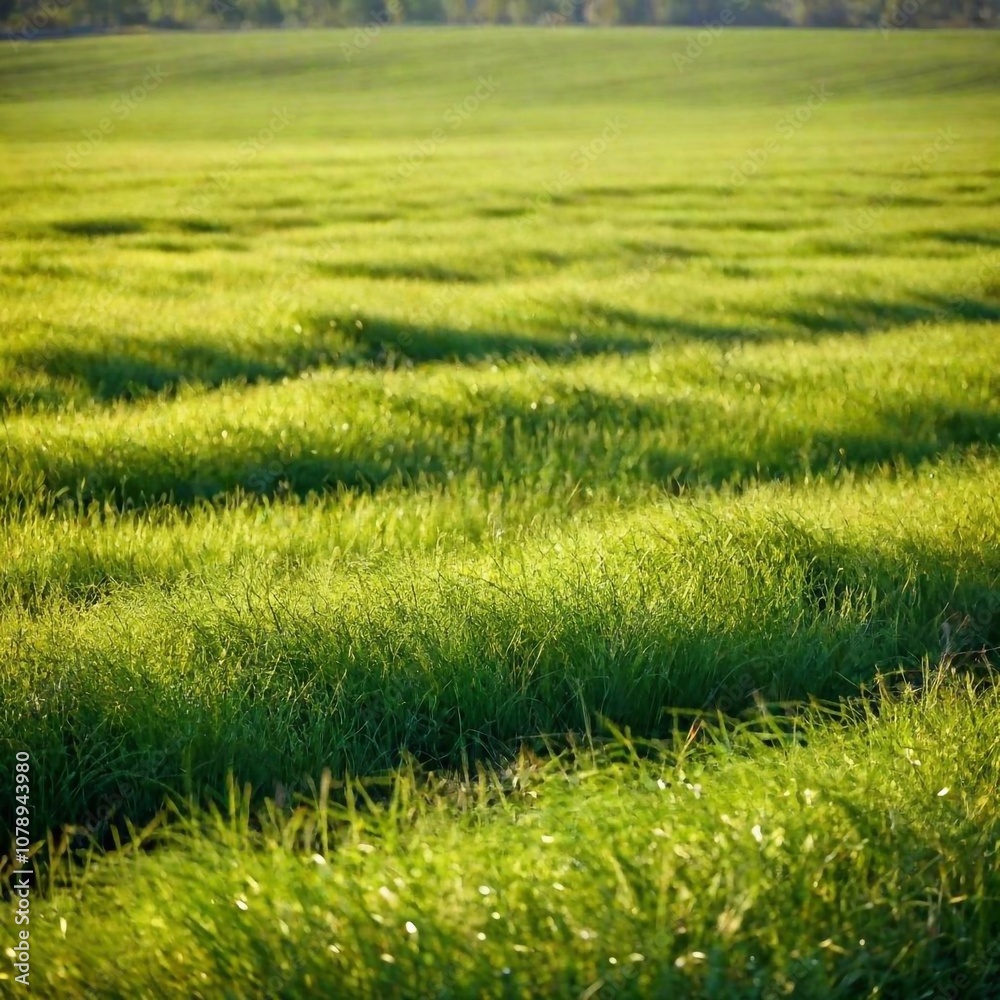 Naklejka premium green field with blue sky