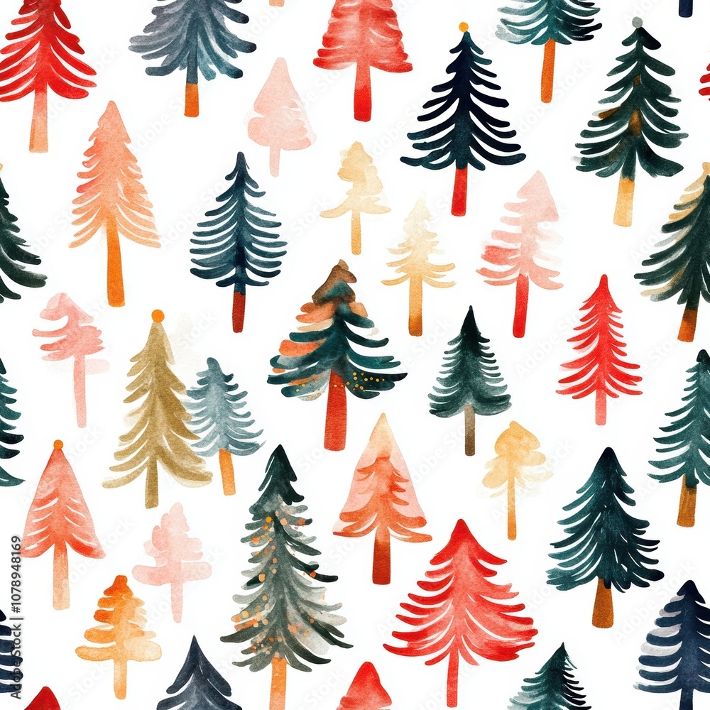 Obraz premium Repetitive pattern seamless background tile of Christmas tree for holiday