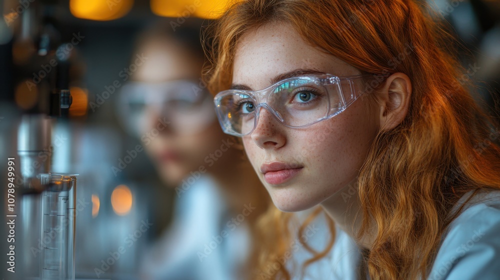 Young scientist in a lab, focused on research and experimentation. Young scientist in a lab, focused on research and experimentation.