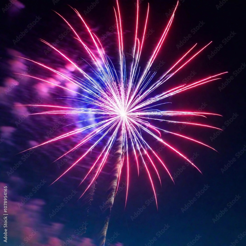 A depiction of fireworks bursting in the sky A depiction of fireworks bursting in the sky