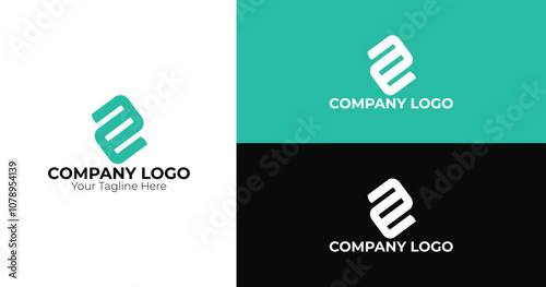 Modern and abstract company logo featuring clean, geometric lines, perfect for corporate branding, technology, or creative businesses.