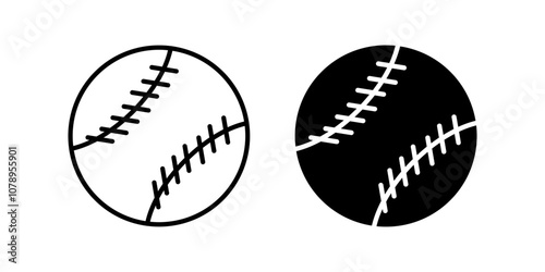 Baseball Icon set. Symbol isolated white background. vector illustration. color editable.