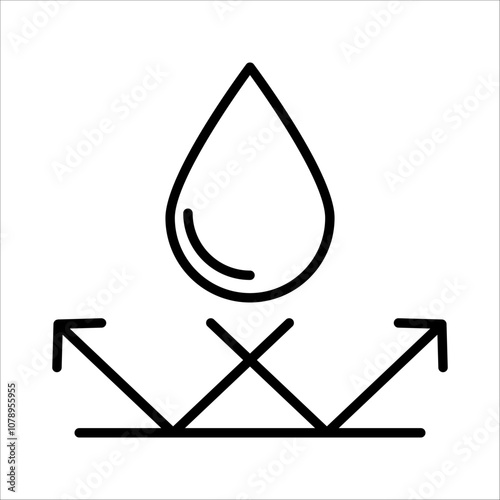 Water repellent surface line icon. Waterproof symbol concept. Vector illustration on white background.