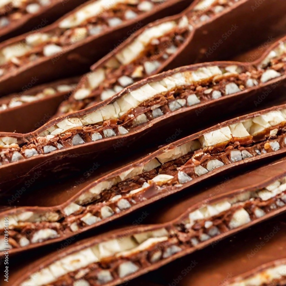 Macro of the cracked surface of brittle candy. Macro of the cracked surface of brittle candy.