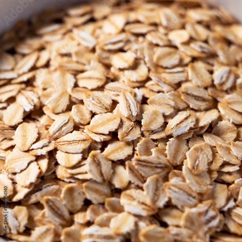 Macro shot of oats in a bowl