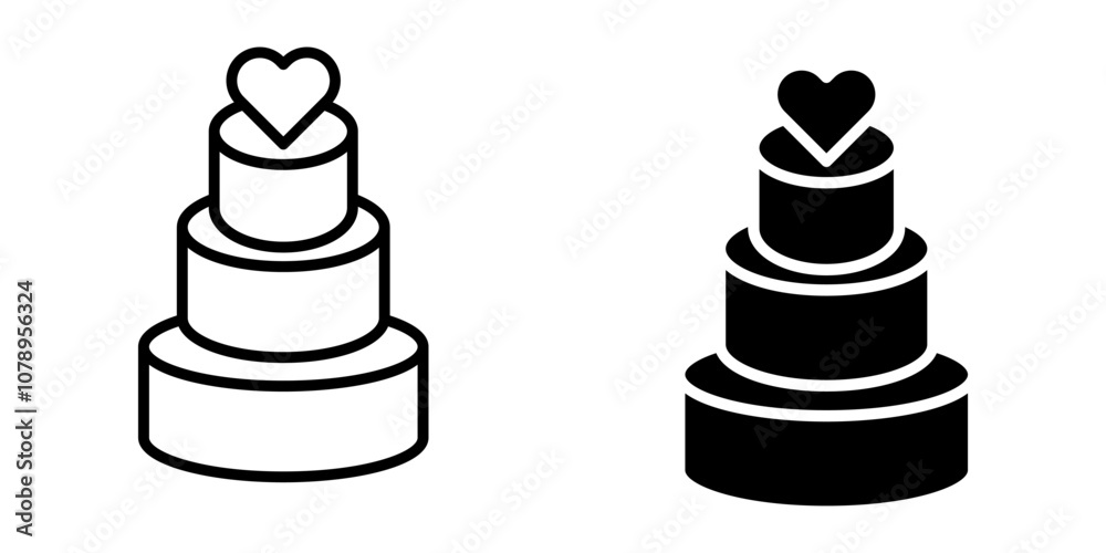 Cake wedding Icon set. Symbol isolated white background. vector illustration. color editable. Cake wedding Icon set. Symbol isolated white background. vector illustration. color editable.