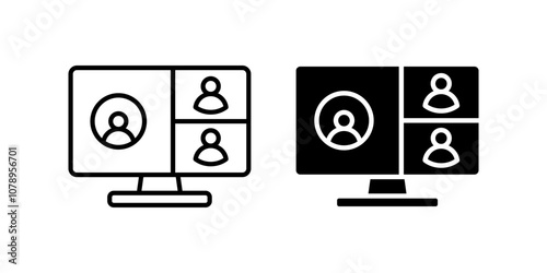 Digital communication Icon set. Symbol isolated white background. vector illustration. color editable.