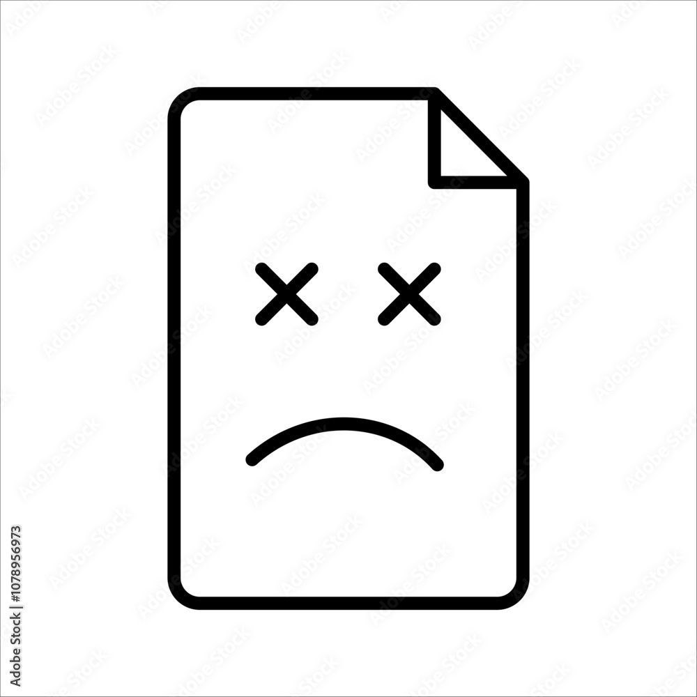 File error Icon. Symbol isolated white background. vector illustration. color editable. File error Icon. Symbol isolated white background. vector illustration. color editable.