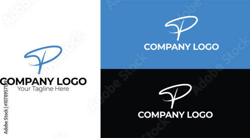 Elegant and modern 'P' logo design, perfect for branding, corporate identity, and stylish business applications.