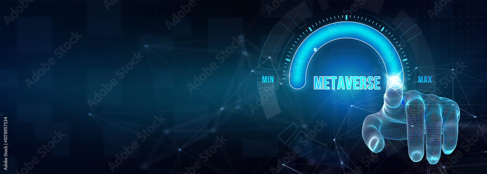 Fototapeta premium Metaverse virtual world, metaverse digital world intelligent futuristic interface technology. 3d illustration