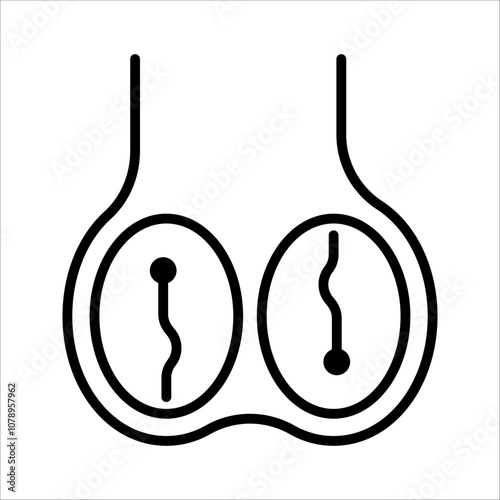 Man testies icon. Outline man testies vector icon for web design isolated on white background
