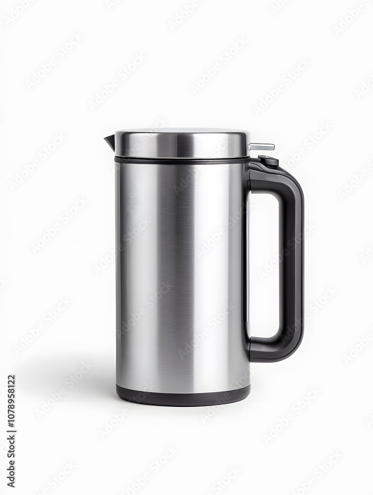 Stainless electric kettle isolated on white background