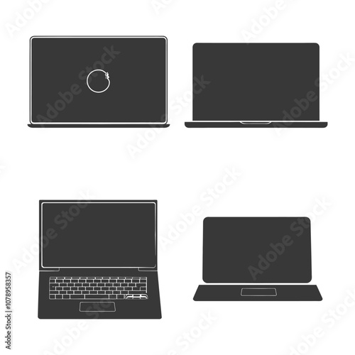 Four Different Perspectives of a Modern Laptop