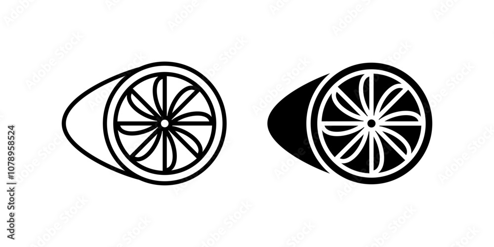 Plane turbine linear Icon set. Symbol isolated white background. vector illustration. color editable. Plane turbine linear Icon set. Symbol isolated white background. vector illustration. color editable.